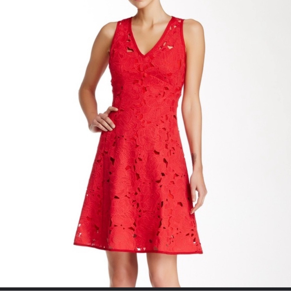 Nanette Lepore Red Lace Dress